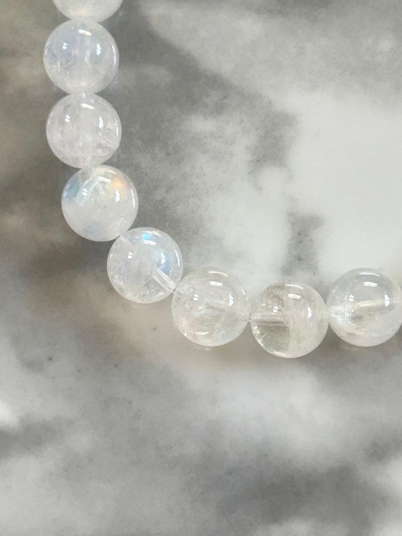 ラリマー、マダガスカル産レインボームーンストーンのブレスレット