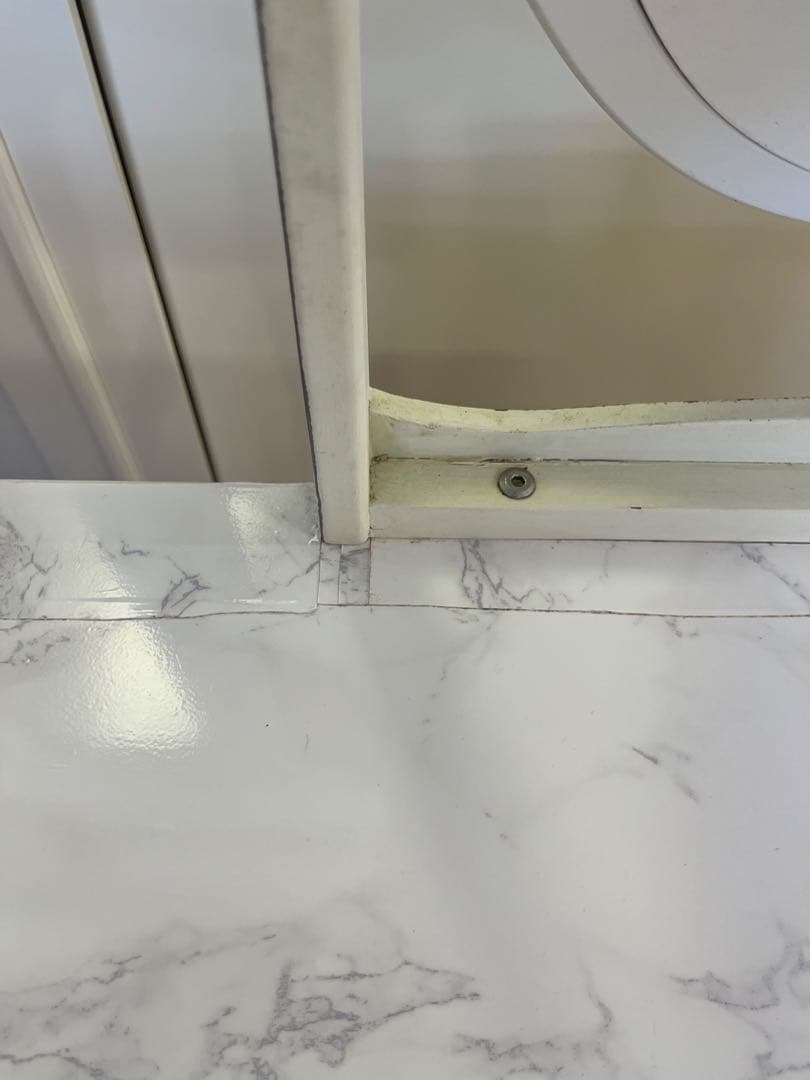 ドレッサー　鏡台　化粧台　大理石柄　昭和レトロ　白　ホワイト　おしゃれ