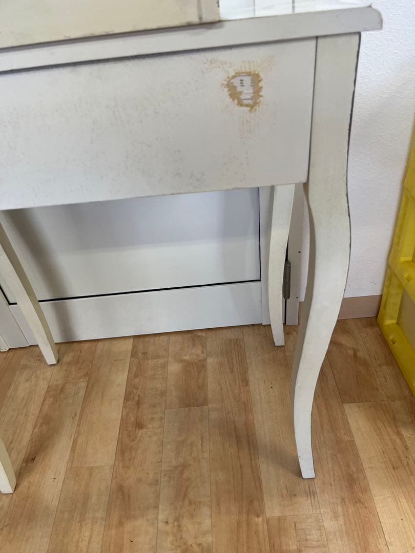 ドレッサー　鏡台　化粧台　大理石柄　昭和レトロ　白　ホワイト　おしゃれ