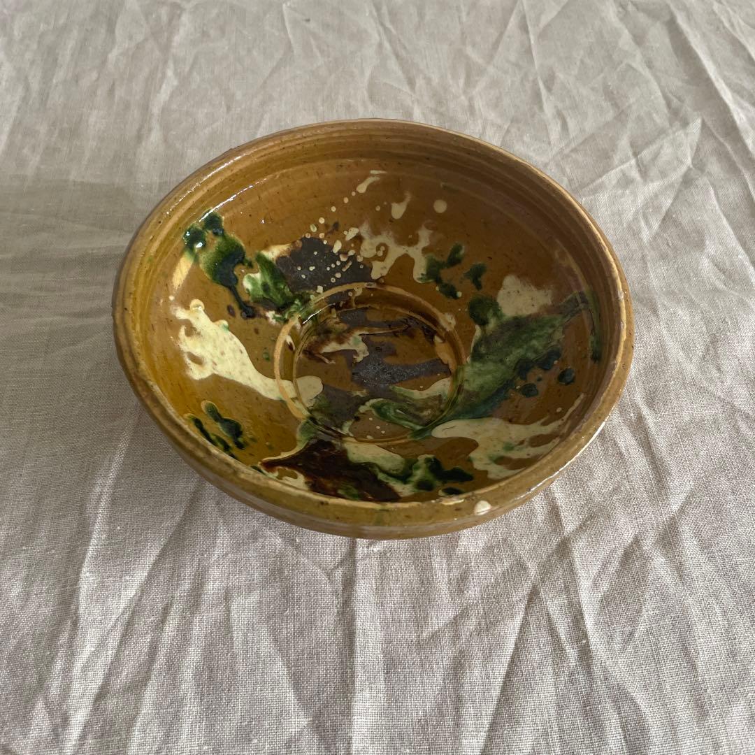 ヴィンテージ　アンティーク　皿　鉢　ボウル　スープ　スリップウェア　マーブル
