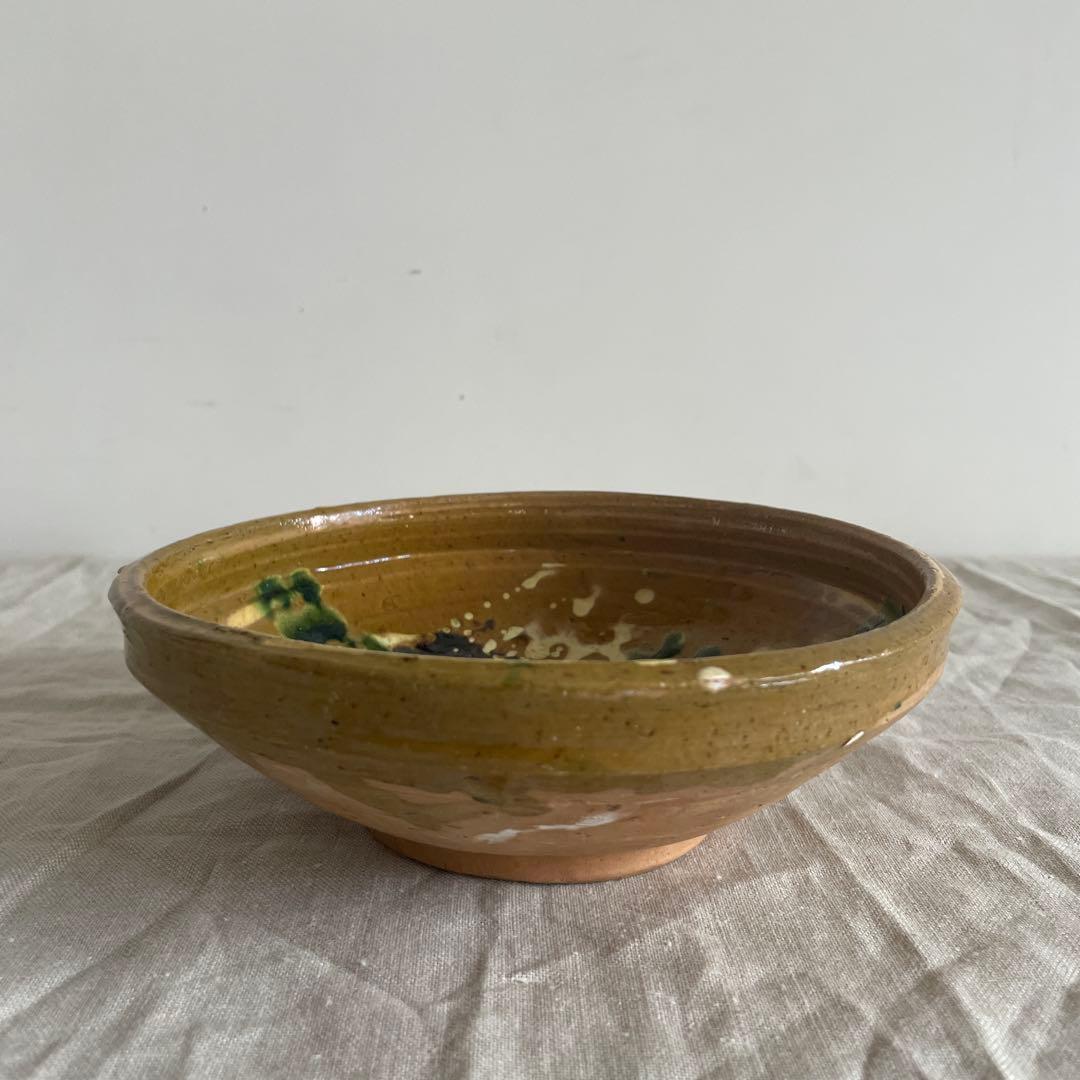 ヴィンテージ　アンティーク　皿　鉢　ボウル　スープ　スリップウェア　マーブル