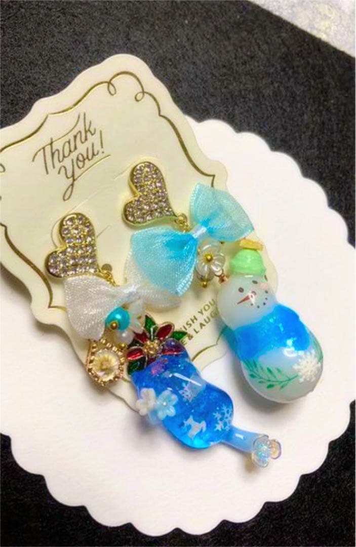 レジンピアス☆クリスマス猫ちゃん④