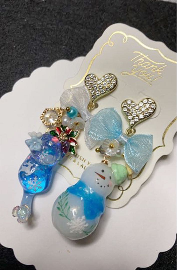 レジンピアス☆クリスマス猫ちゃん④