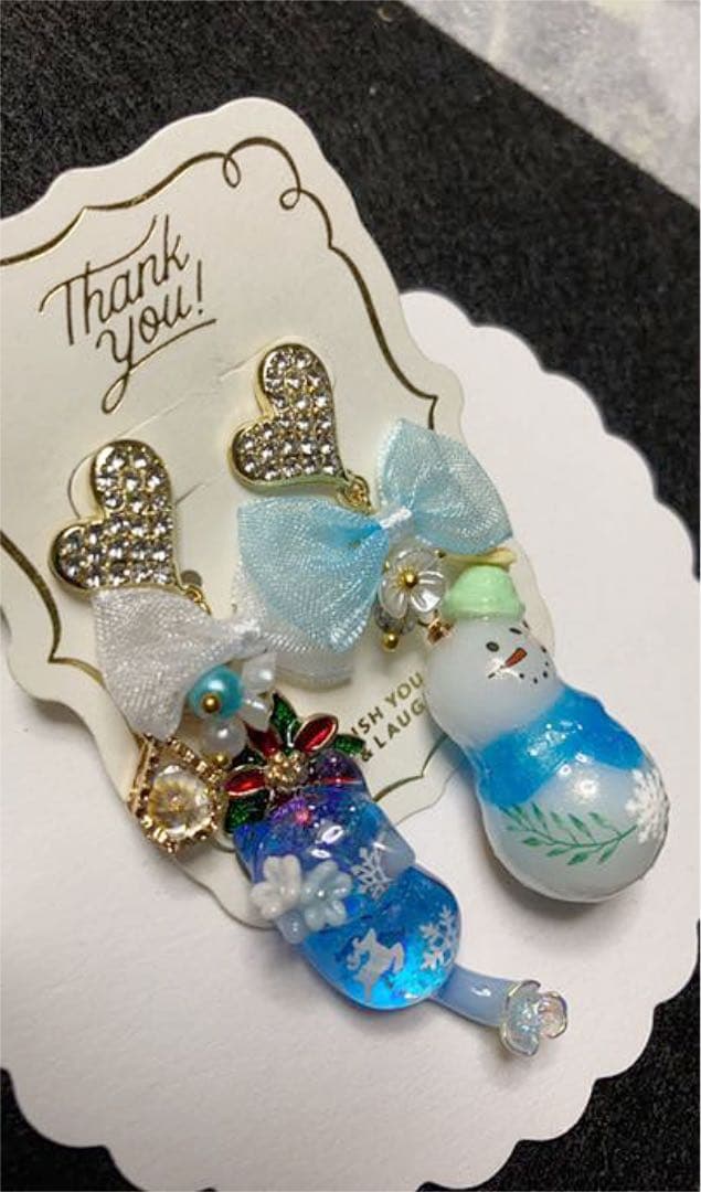 レジンピアス☆クリスマス猫ちゃん④