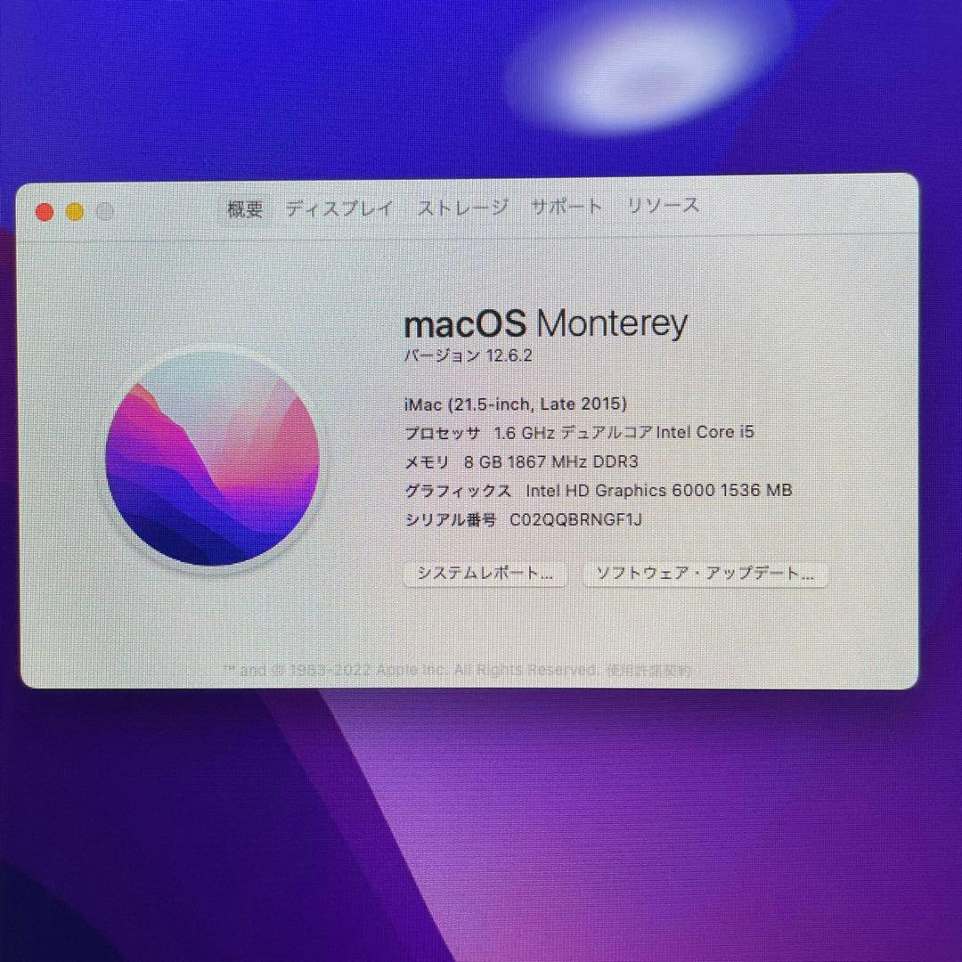 Macデスクトップ iMac Late 2015 21.5inch