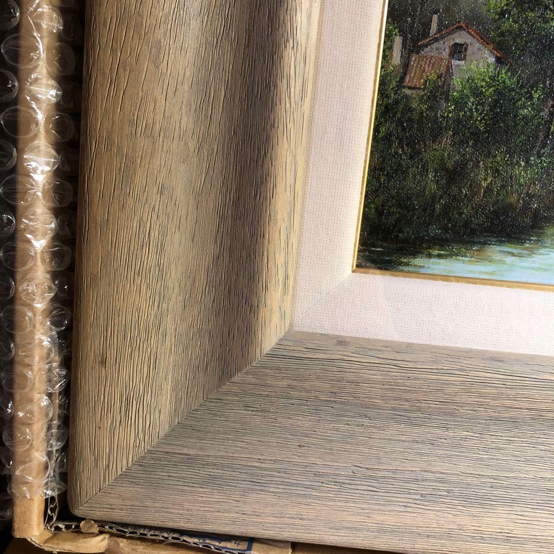 油彩　油絵　SMサイズ　小川にかかる木の橋　絵画　風景画　自然