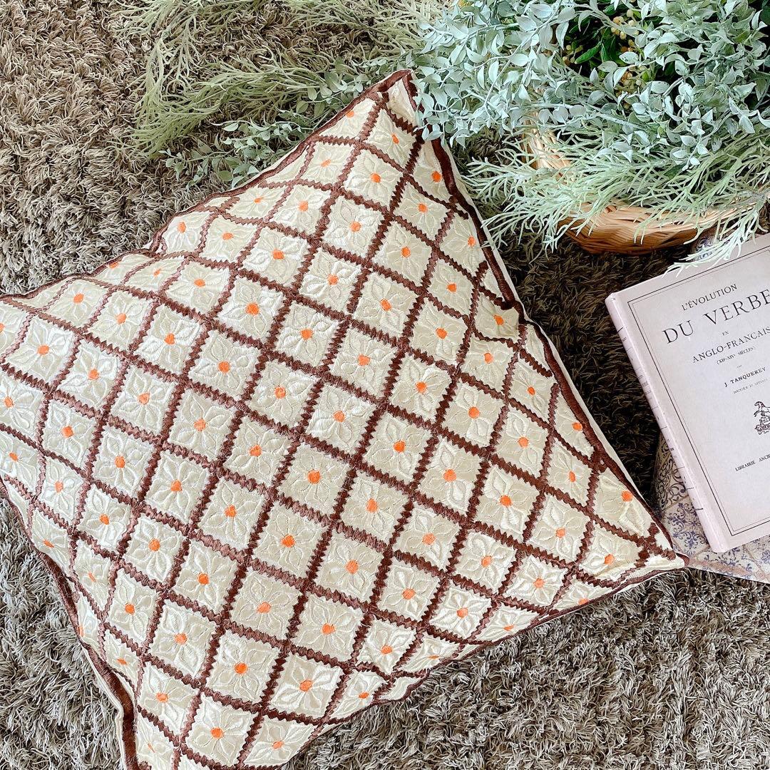 モロッコ製 クッションカバー 約46×47cm