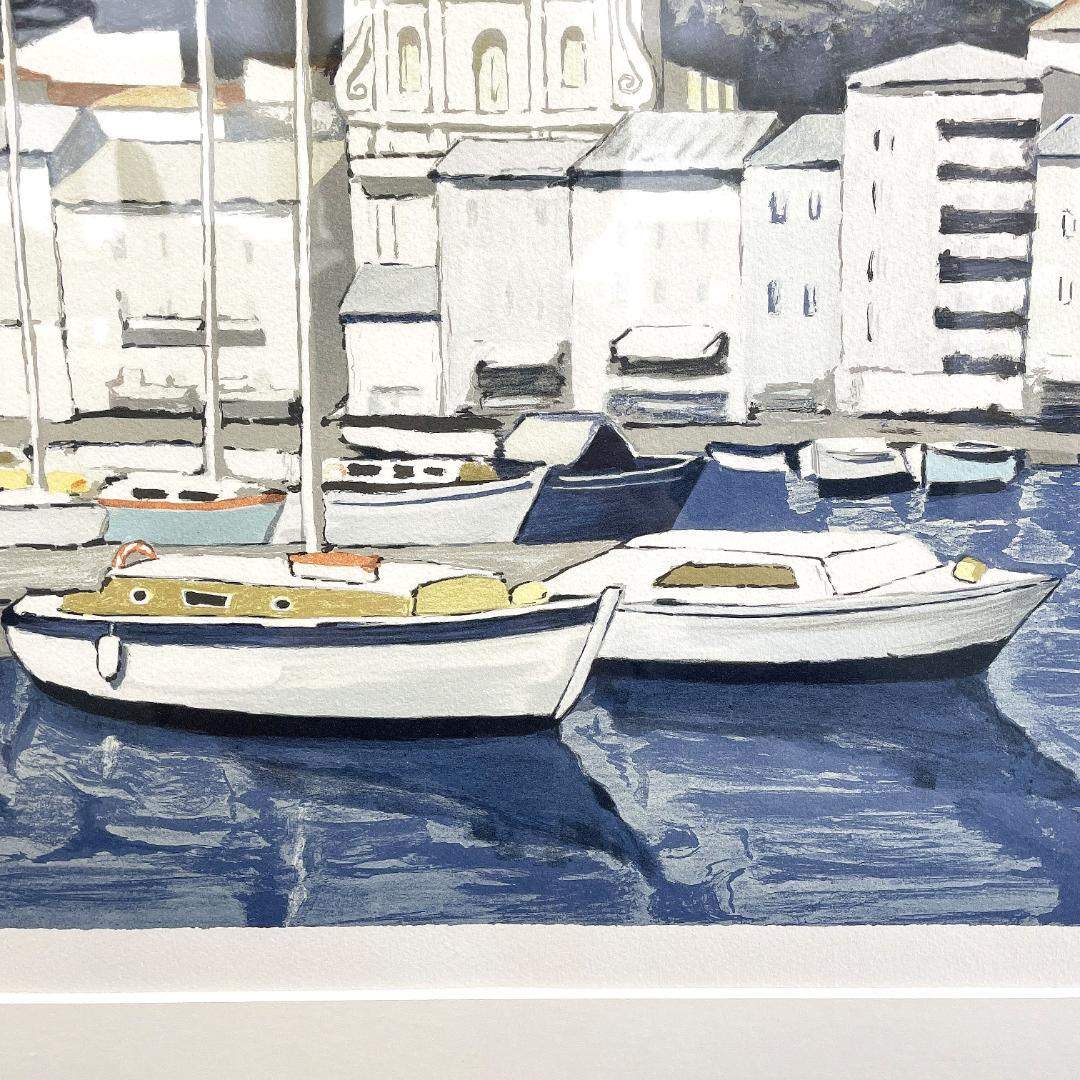 ジャン・クロード・キリチ『サントロペの港』大判 リトグラフ 真作 直筆サイン入り