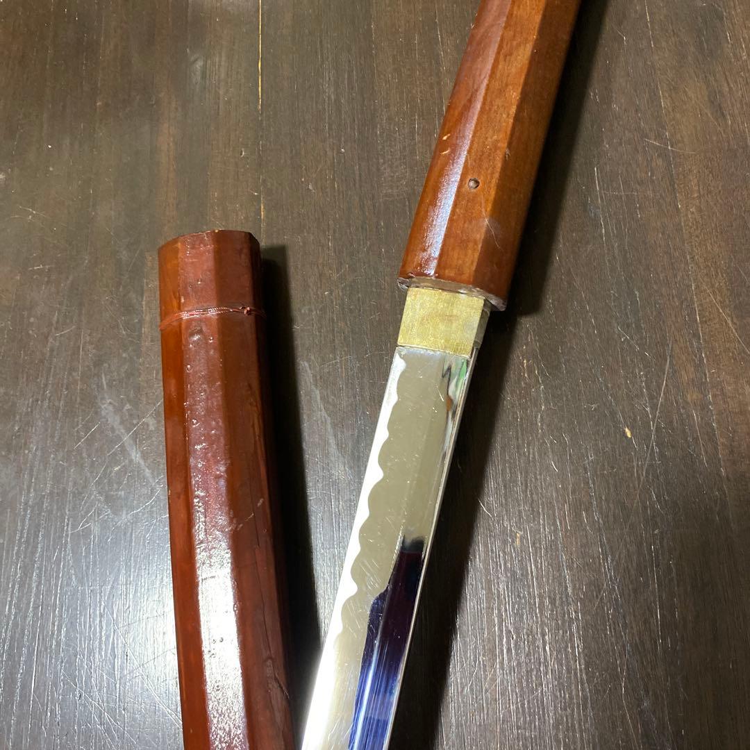 模造刀 白木鞘大刀 茶ニス塗装