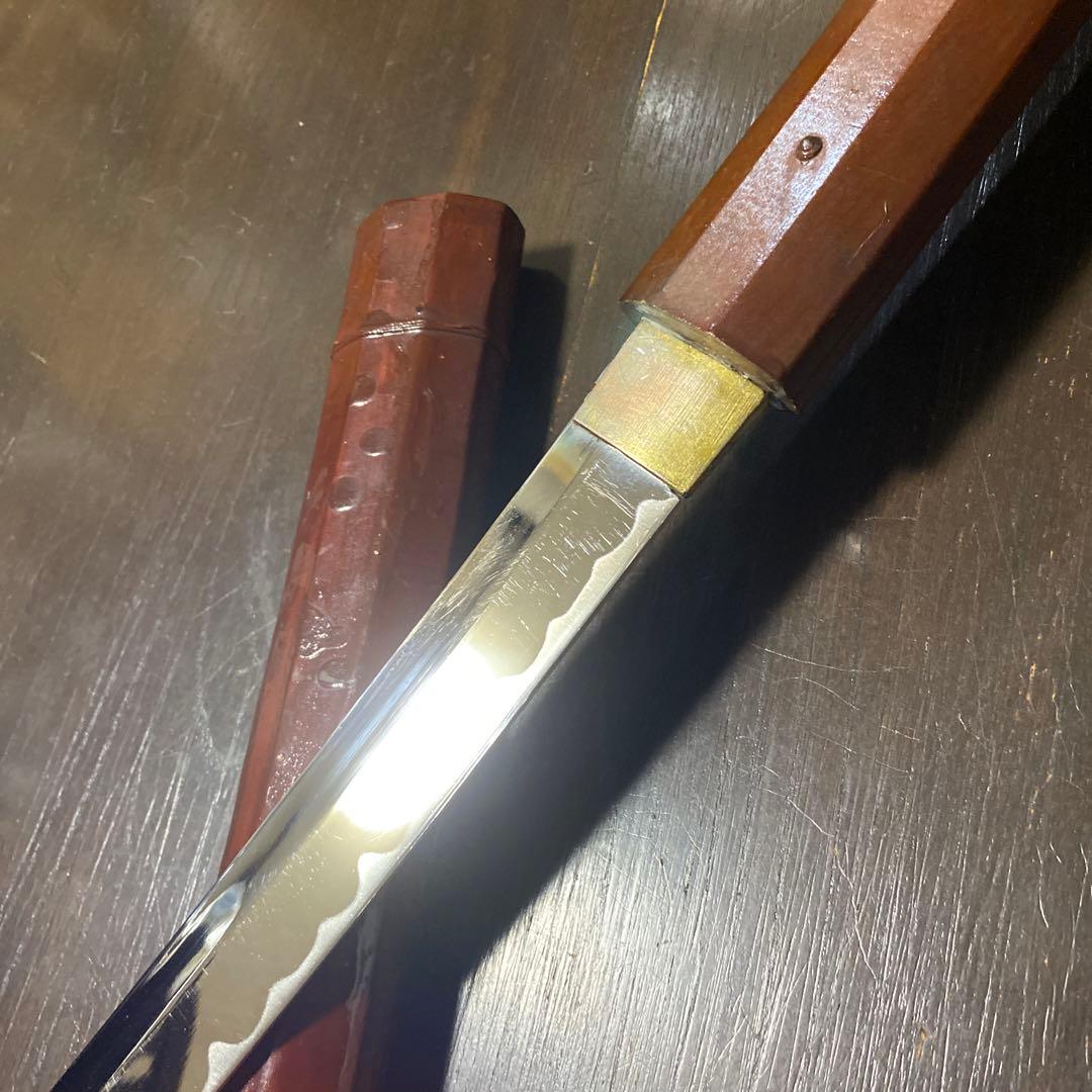 模造刀 白木鞘大刀 茶ニス塗装