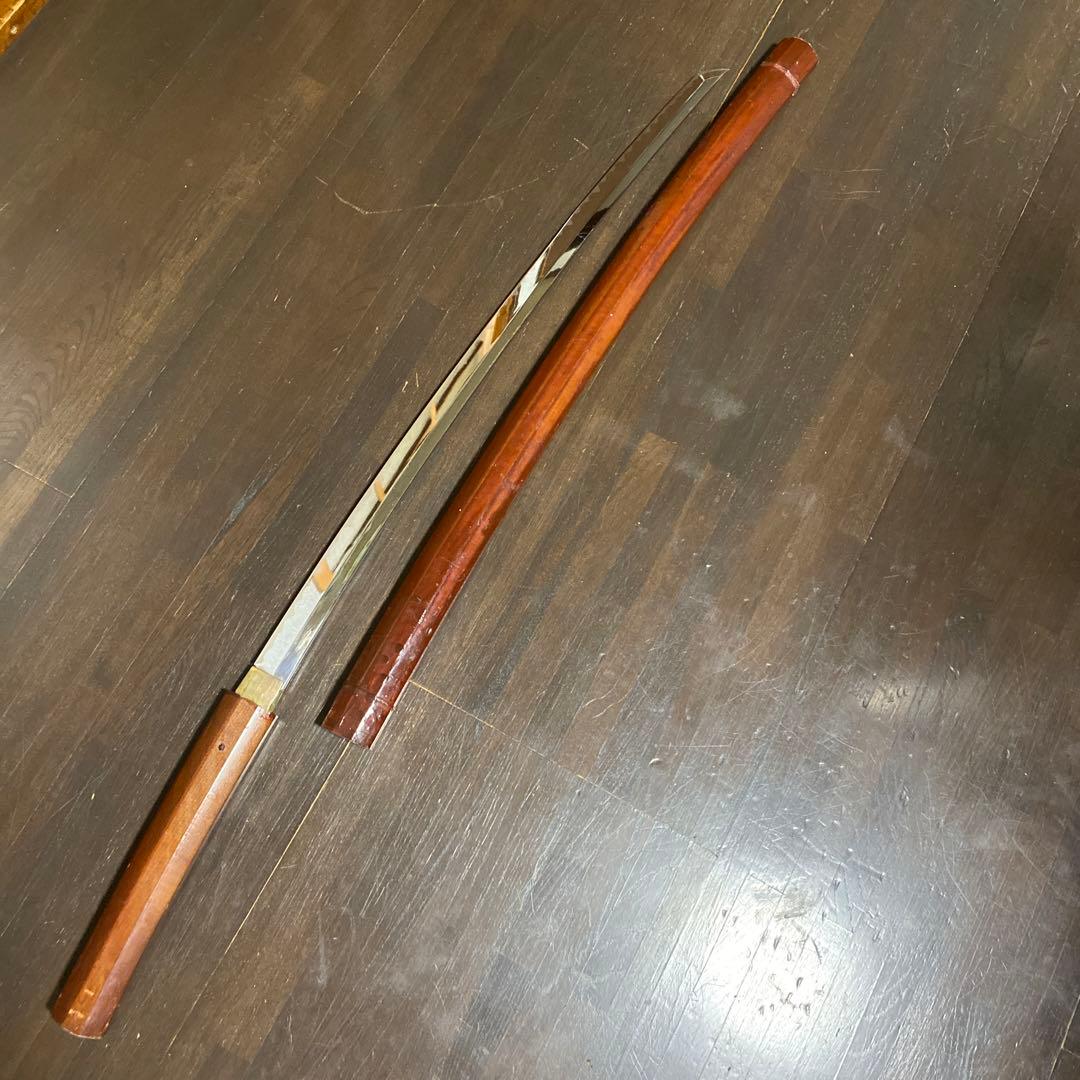 模造刀 白木鞘大刀 茶ニス塗装