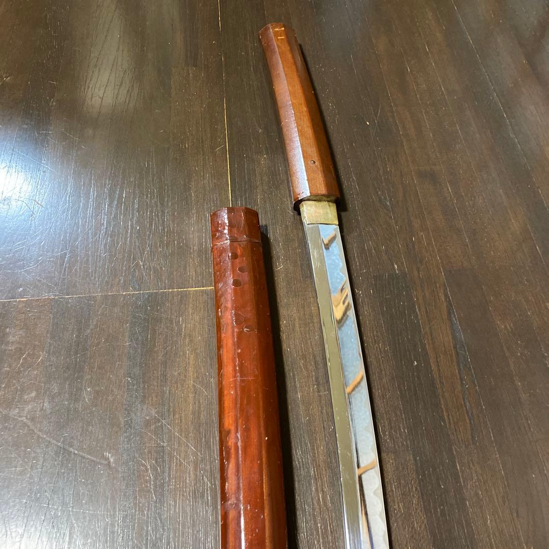 模造刀 白木鞘大刀 茶ニス塗装