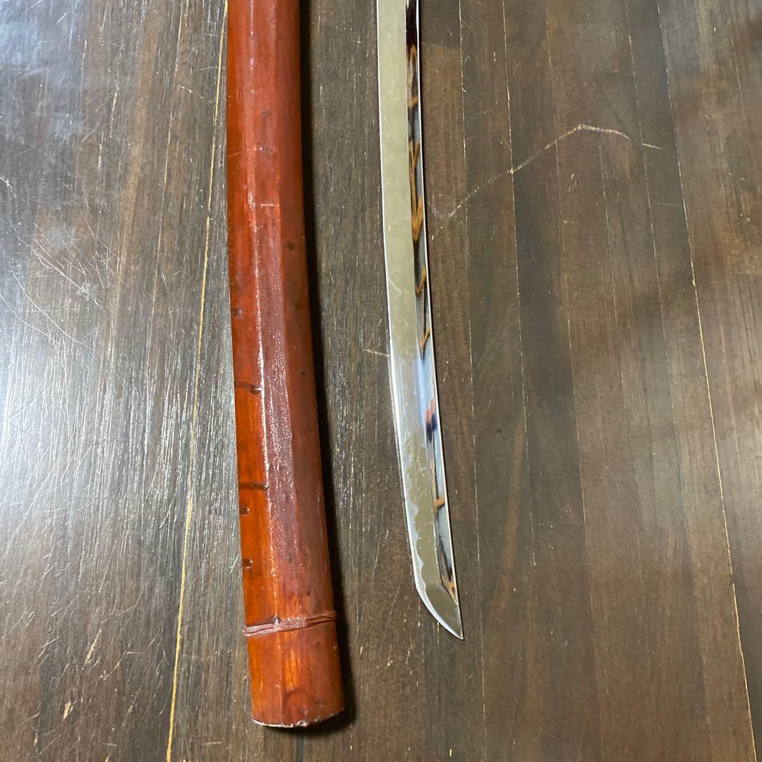 模造刀 白木鞘大刀 茶ニス塗装