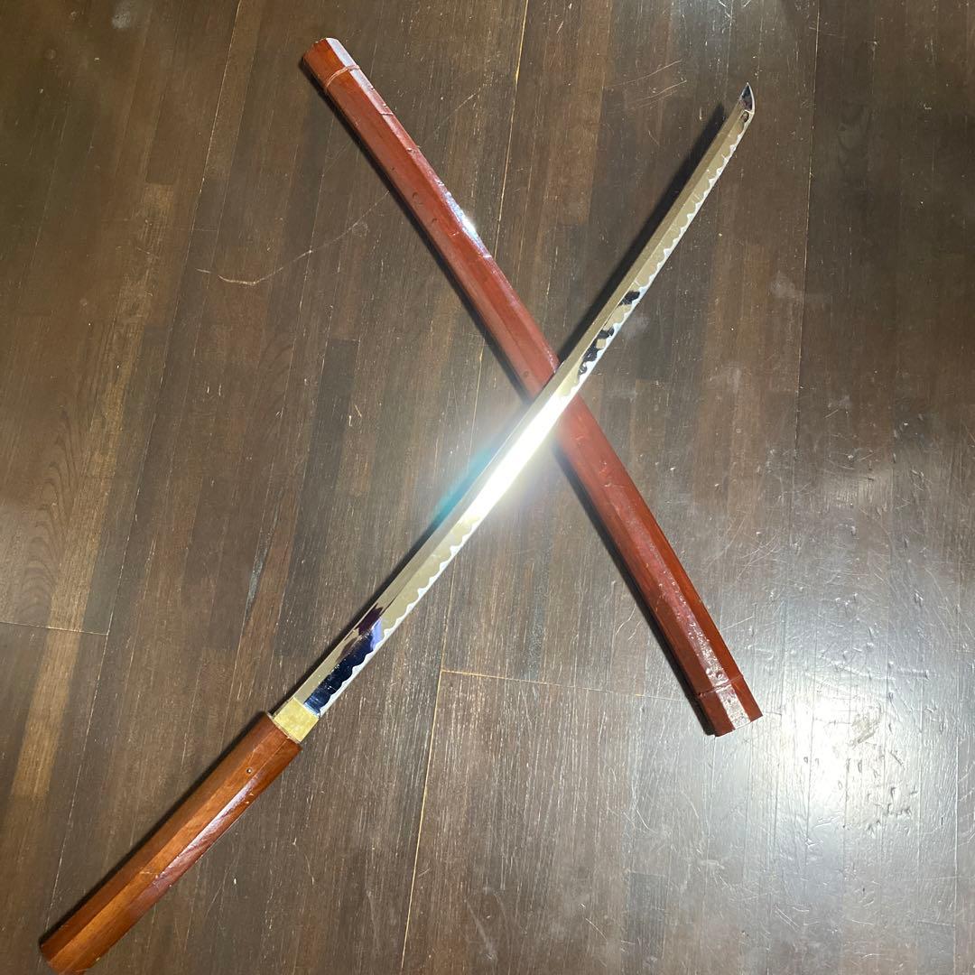 模造刀 白木鞘大刀 茶ニス塗装