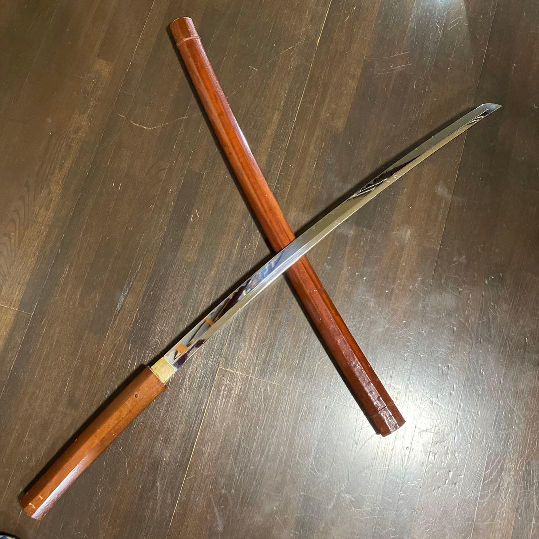 模造刀 白木鞘大刀 茶ニス塗装