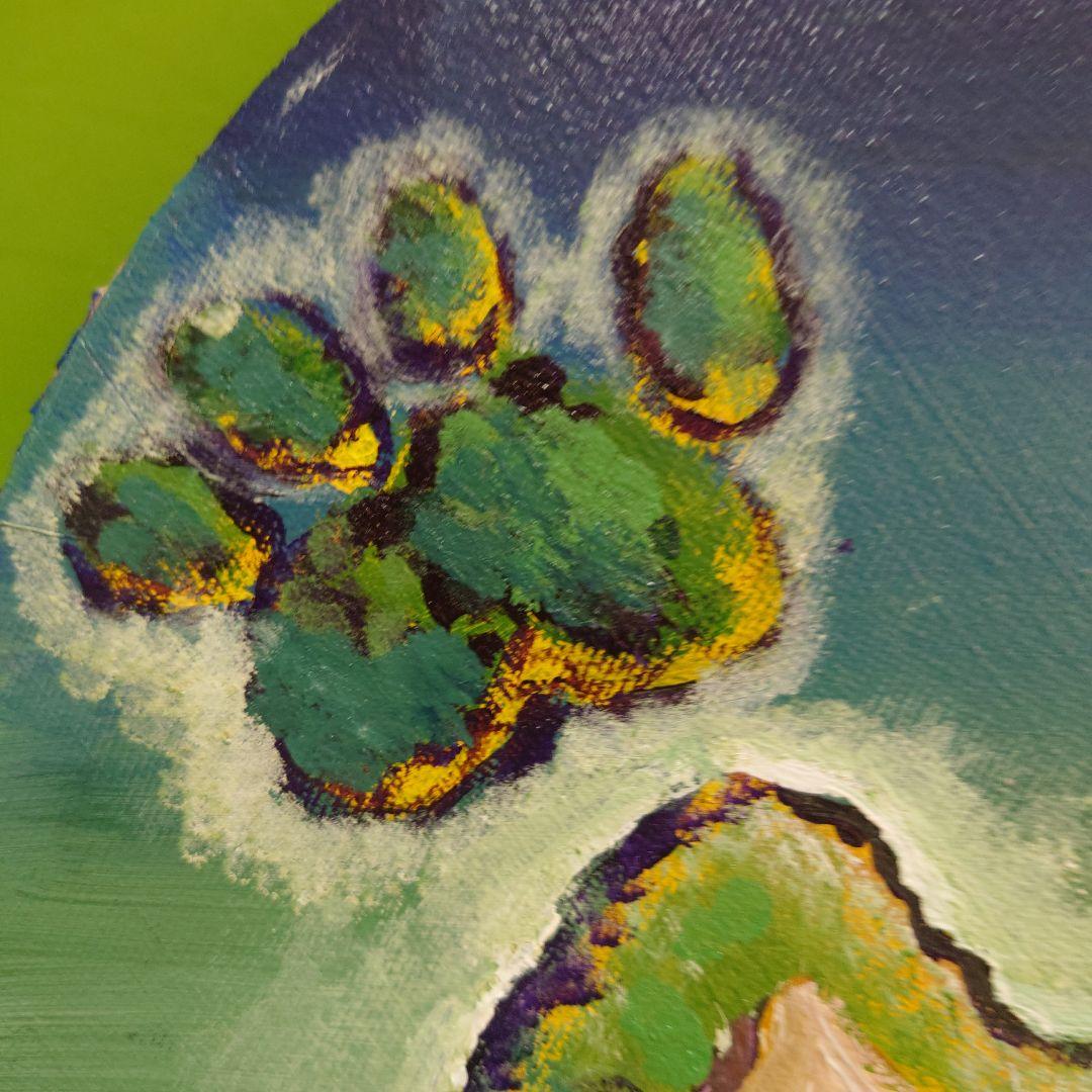 幻想的なファンタジー風景 猫の島 アクリル画