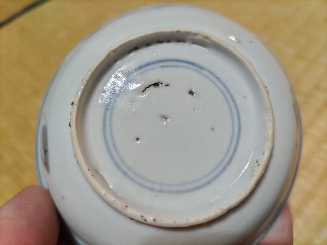 古染付　水鳥図　平盃（径8.8cm）明・景徳鎮