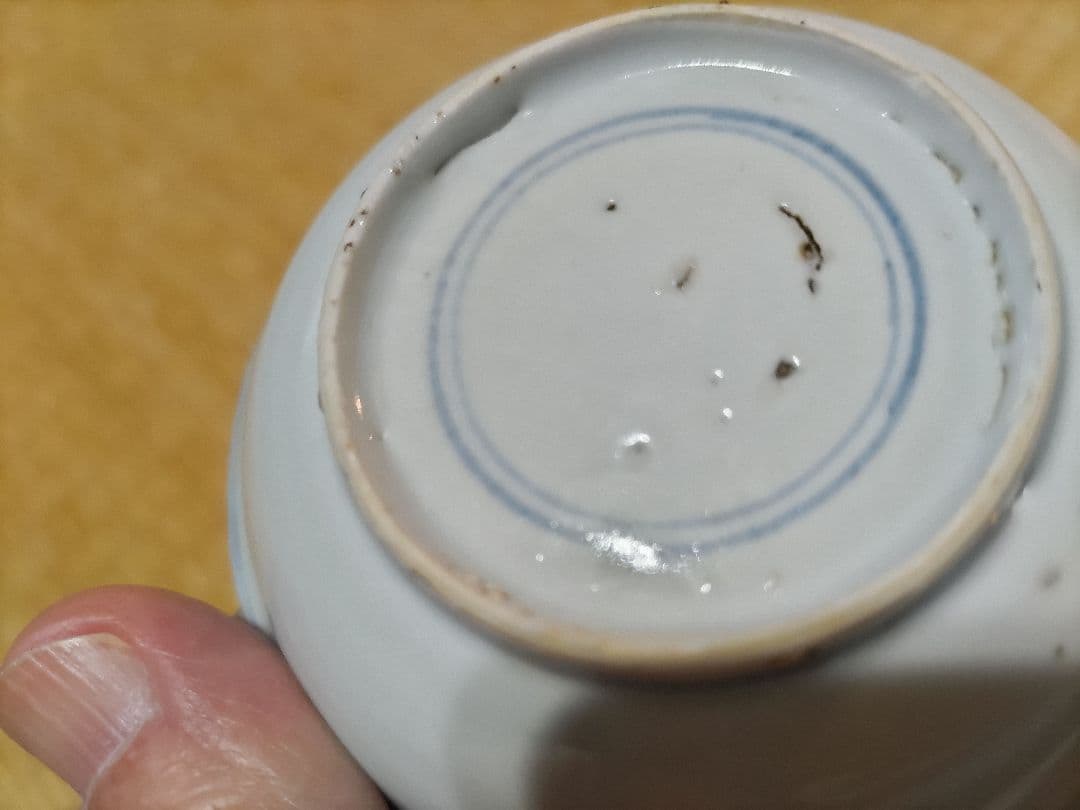 古染付　水鳥図　平盃（径8.8cm）明・景徳鎮