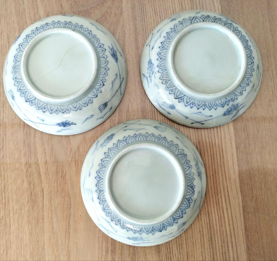 色絵　唐草文なます、小皿、飯碗セット