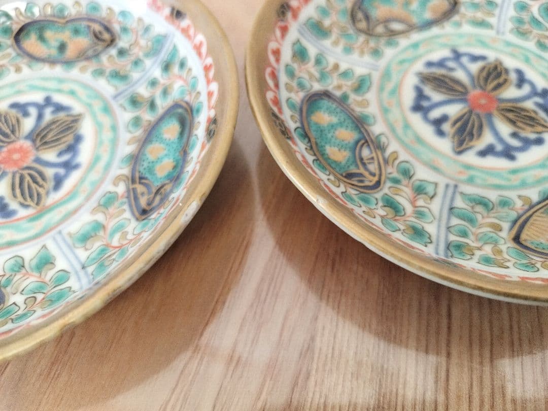 色絵　唐草文なます、小皿、飯碗セット