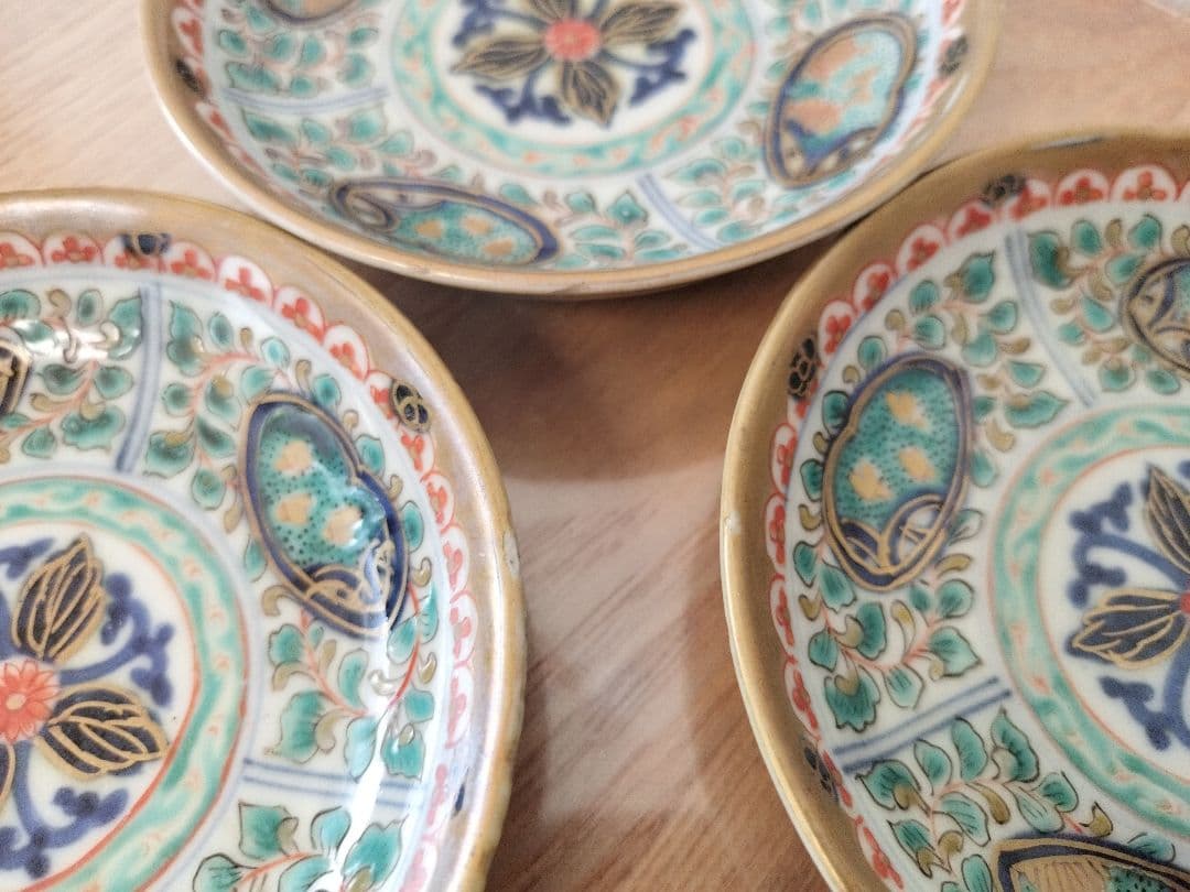 色絵　唐草文なます、小皿、飯碗セット