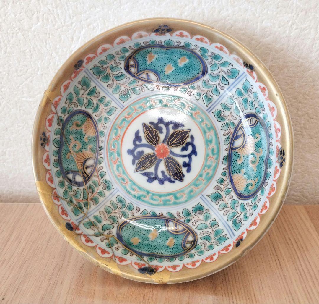 色絵　唐草文なます、小皿、飯碗セット