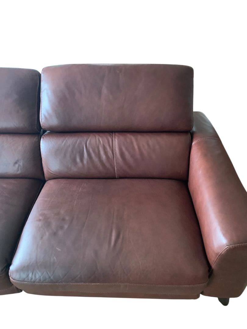 ニトリ Nビリーバ2 電動リクライニングソファ2人掛け本革ブラウン 大阪限定