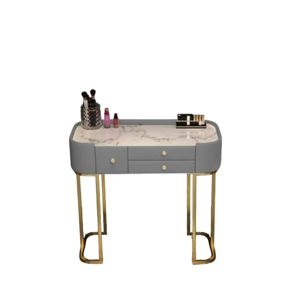 グレーのマーブル調ドレッサーデスクのみ 訳あり品写真をご確認J205-80-47