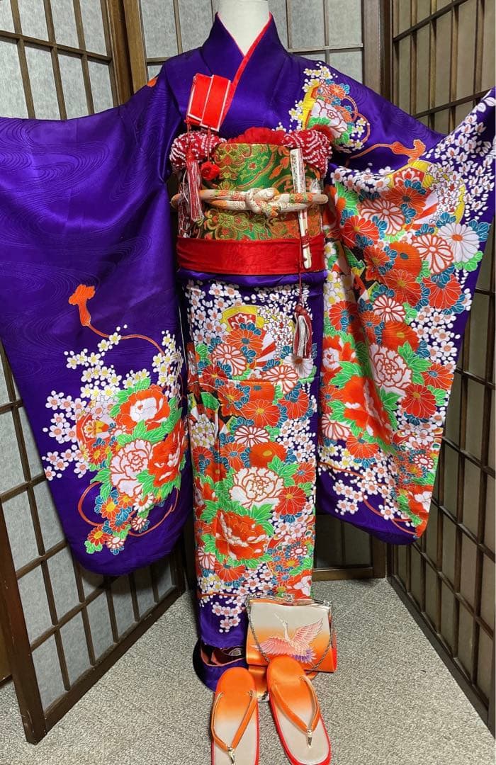 七五三、日本舞踊、7歳紫お着物