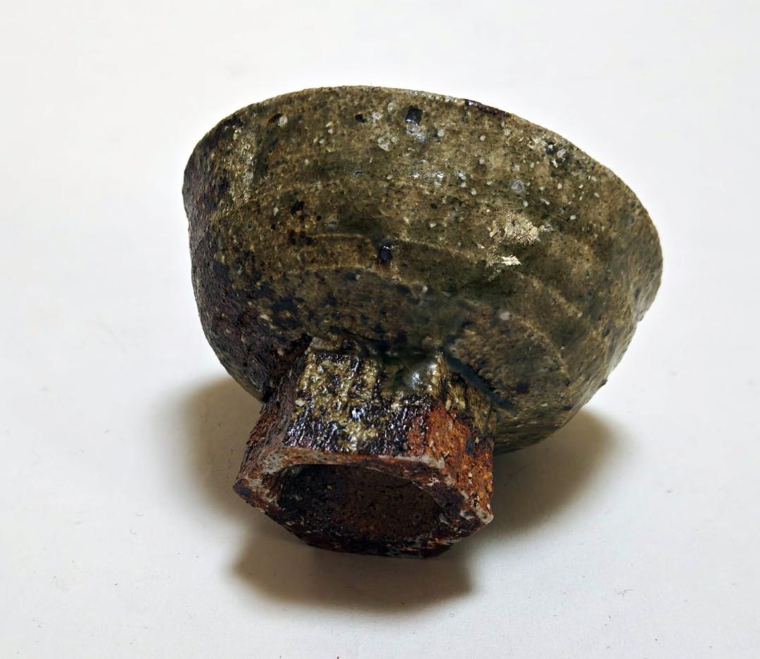 坂田甚内作 益子焼「灰釉高盃」（未使用）