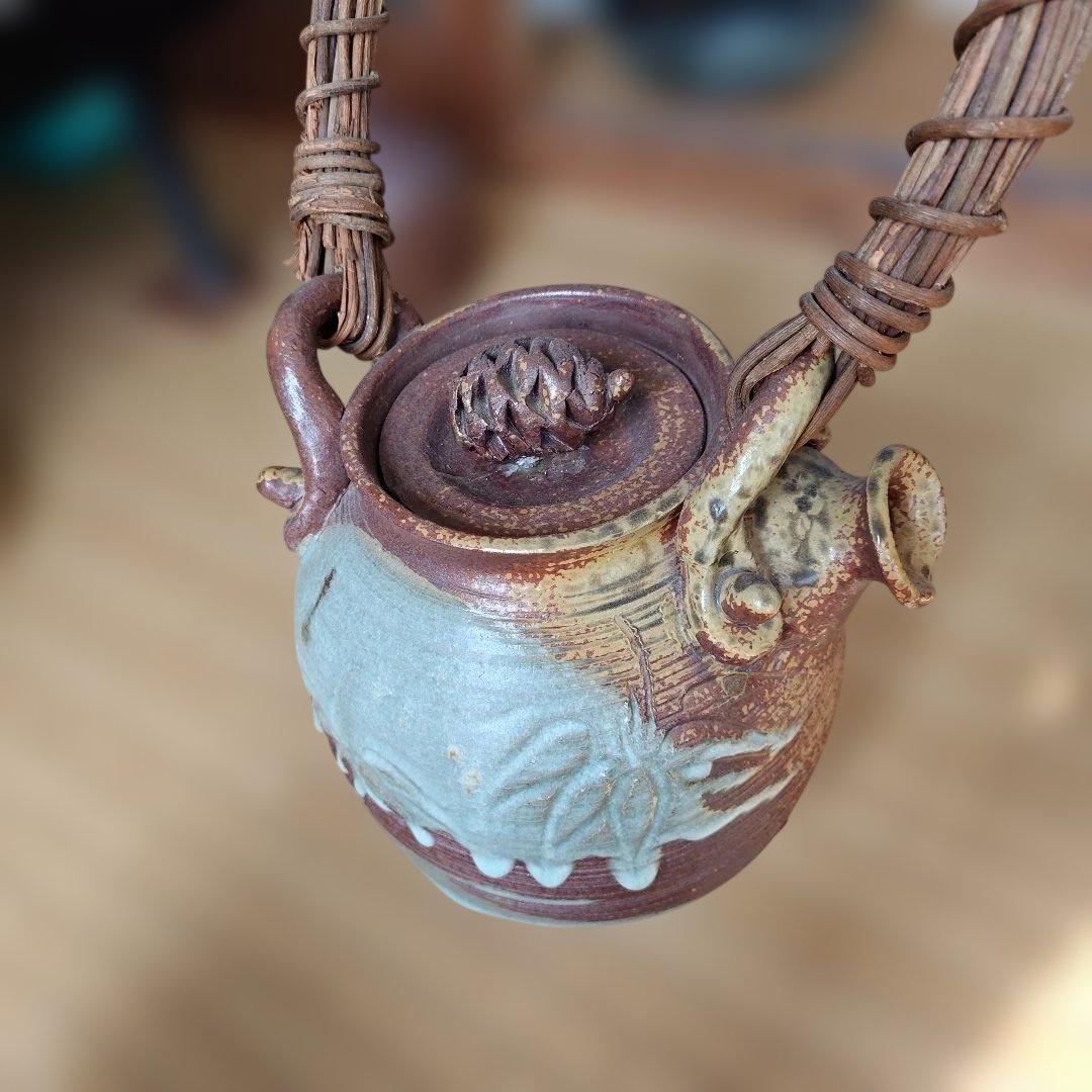 陶器製持ち手付きポット