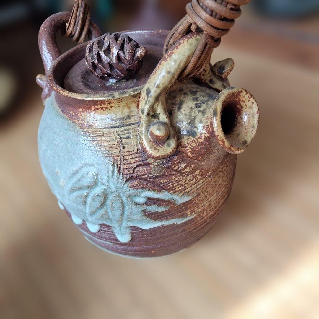 陶器製持ち手付きポット