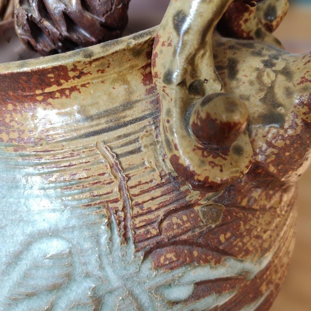 陶器製持ち手付きポット