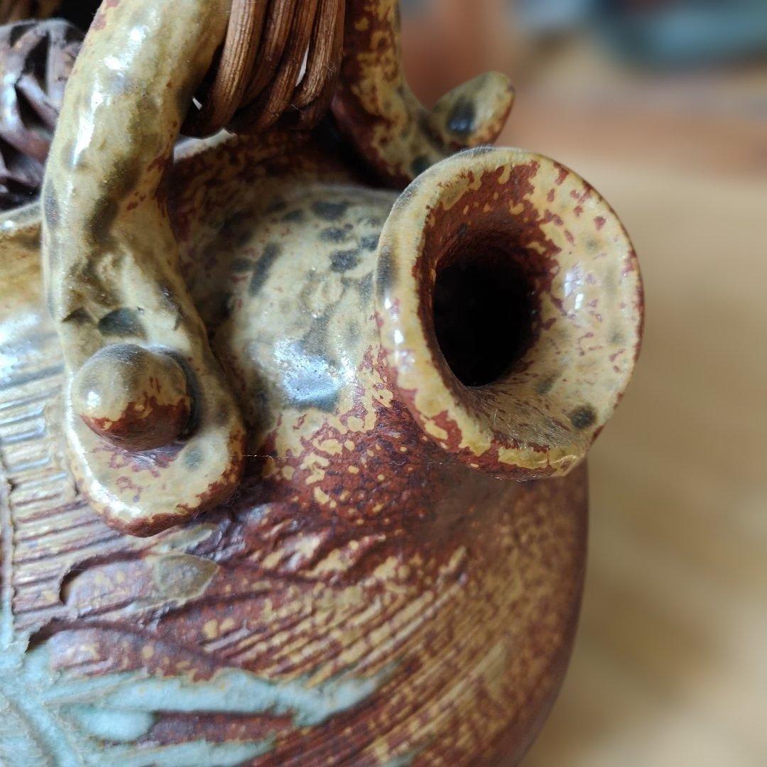 陶器製持ち手付きポット