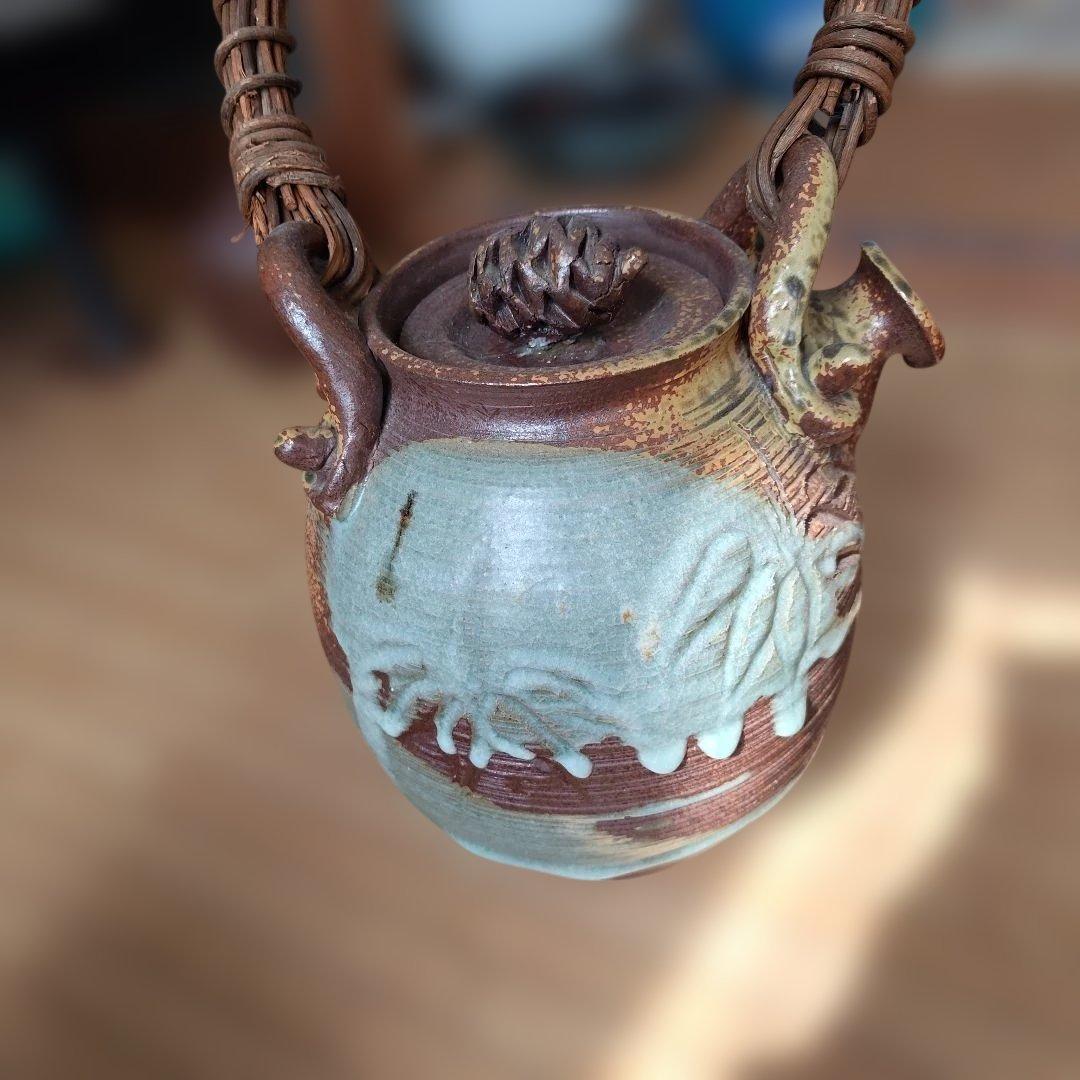 陶器製持ち手付きポット