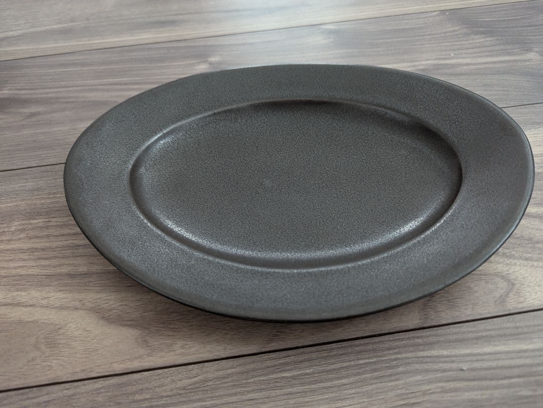 Awabi ware オーバル皿M 黒マット あわびウェア 岡本純一