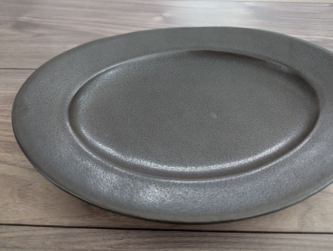 Awabi ware オーバル皿M 黒マット あわびウェア 岡本純一