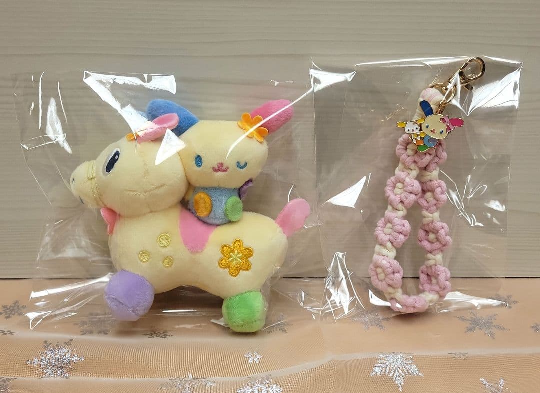 RODY×SANRIO ちいさなペアぬいぐるみ　ウサハナ　ストラップ　2点セット