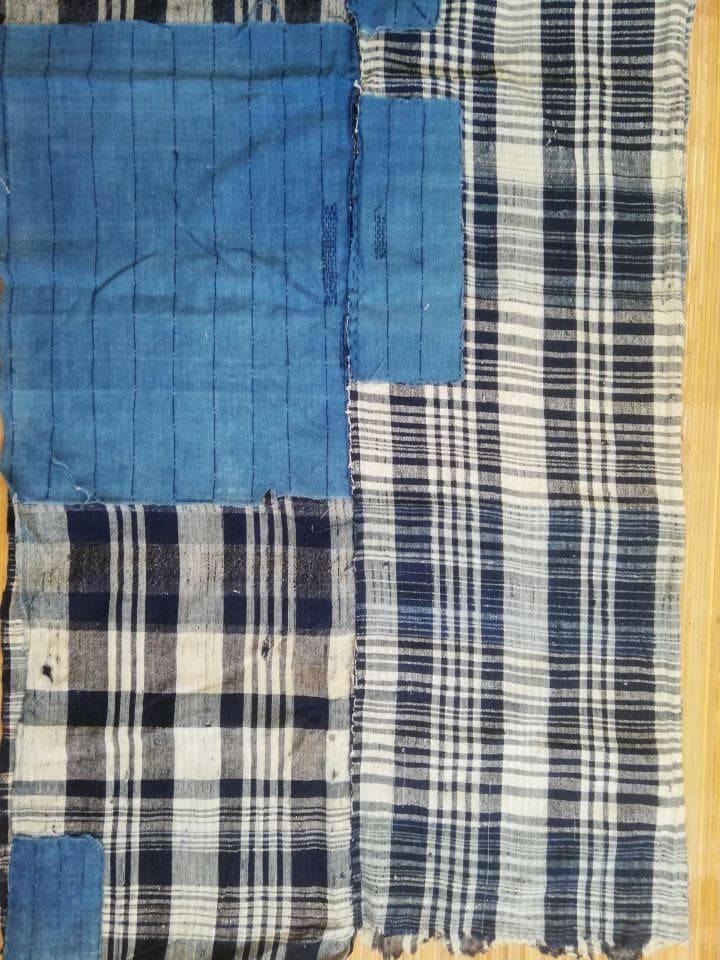 時代 襤褸 ボロ　敷物 藍染 木綿・古布