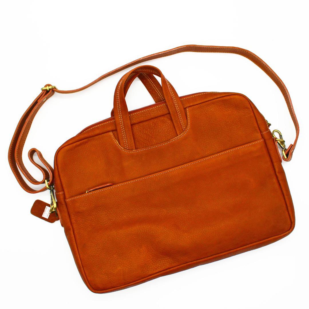 本革ビジネスバッグ レザー ブリーフ ケース A4収納 メンズ ショルダー付き2