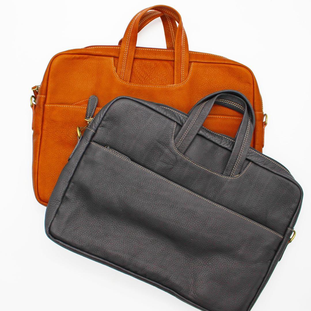 本革ビジネスバッグ レザー ブリーフ ケース A4収納 メンズ ショルダー付き2