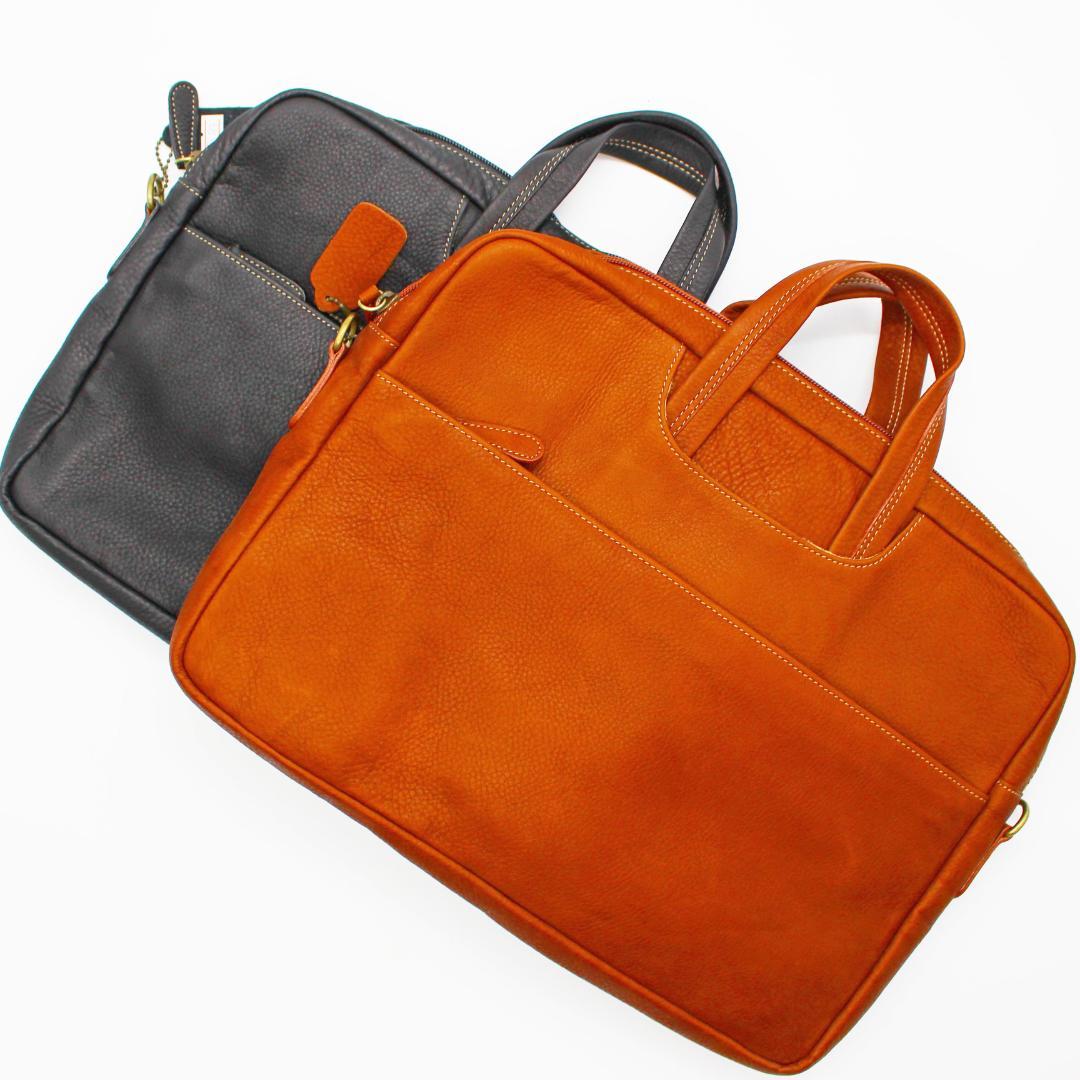 本革ビジネスバッグ レザー ブリーフ ケース A4収納 メンズ ショルダー付き2