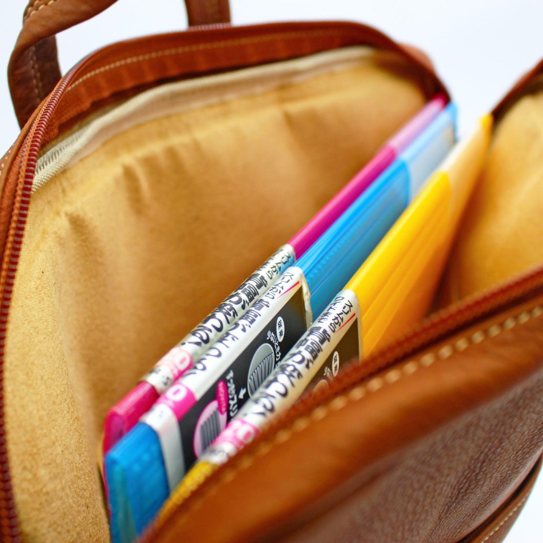 本革ビジネスバッグ レザー ブリーフ ケース A4収納 メンズ ショルダー付き2