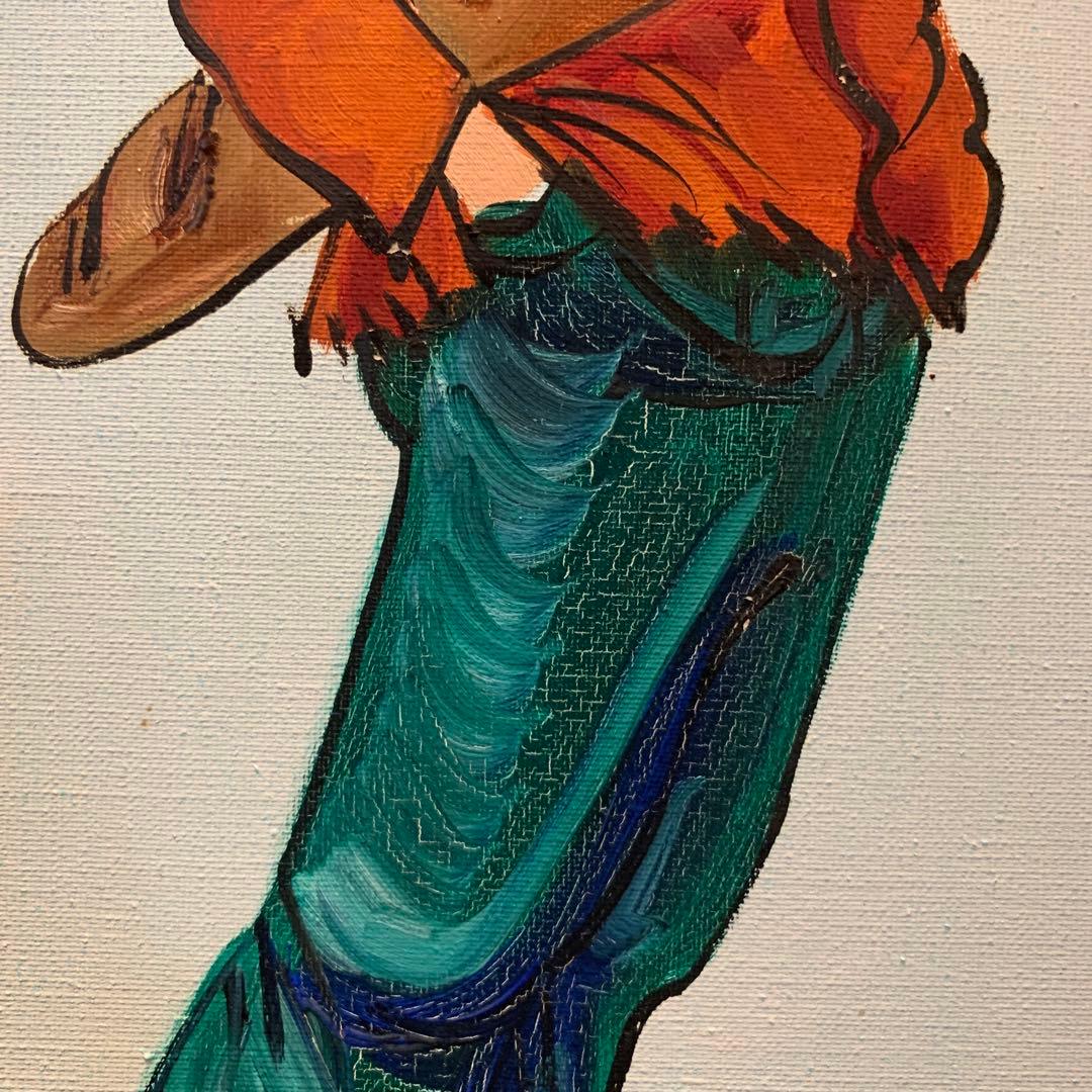 油絵 ビンテージ 額装 フェラン作　フランスパンの少女　額縁