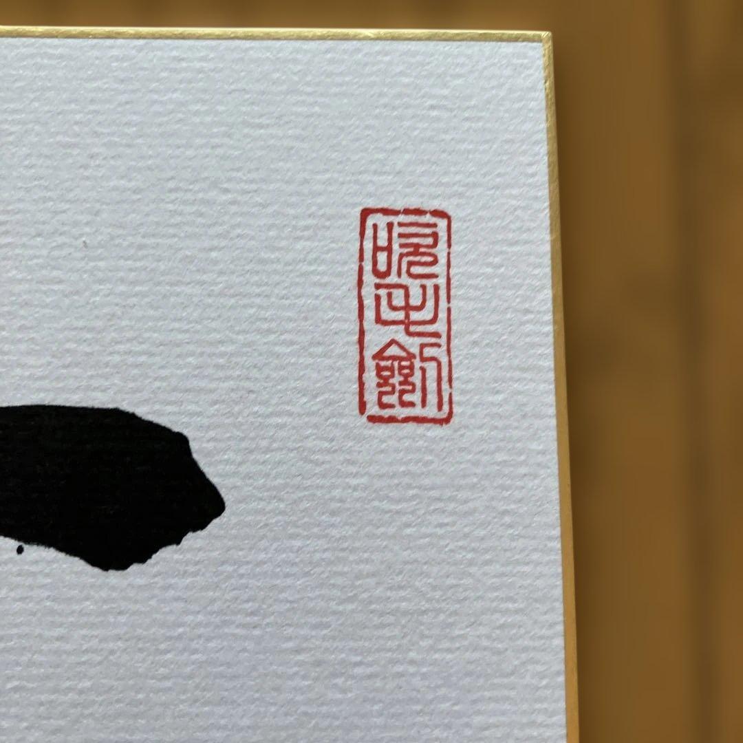 色紙掛軸 書「一期一会」 大徳寺派宗源 茶道 卍繋ぎ 唐草地紋