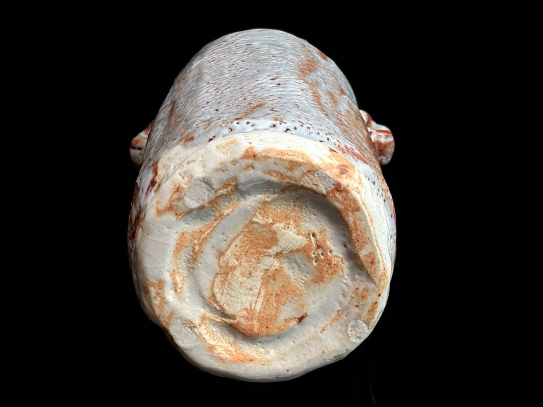 【未使用】山十窯【加藤光右衛門】 鼠志野 花入 共箱共布栞付 R821131