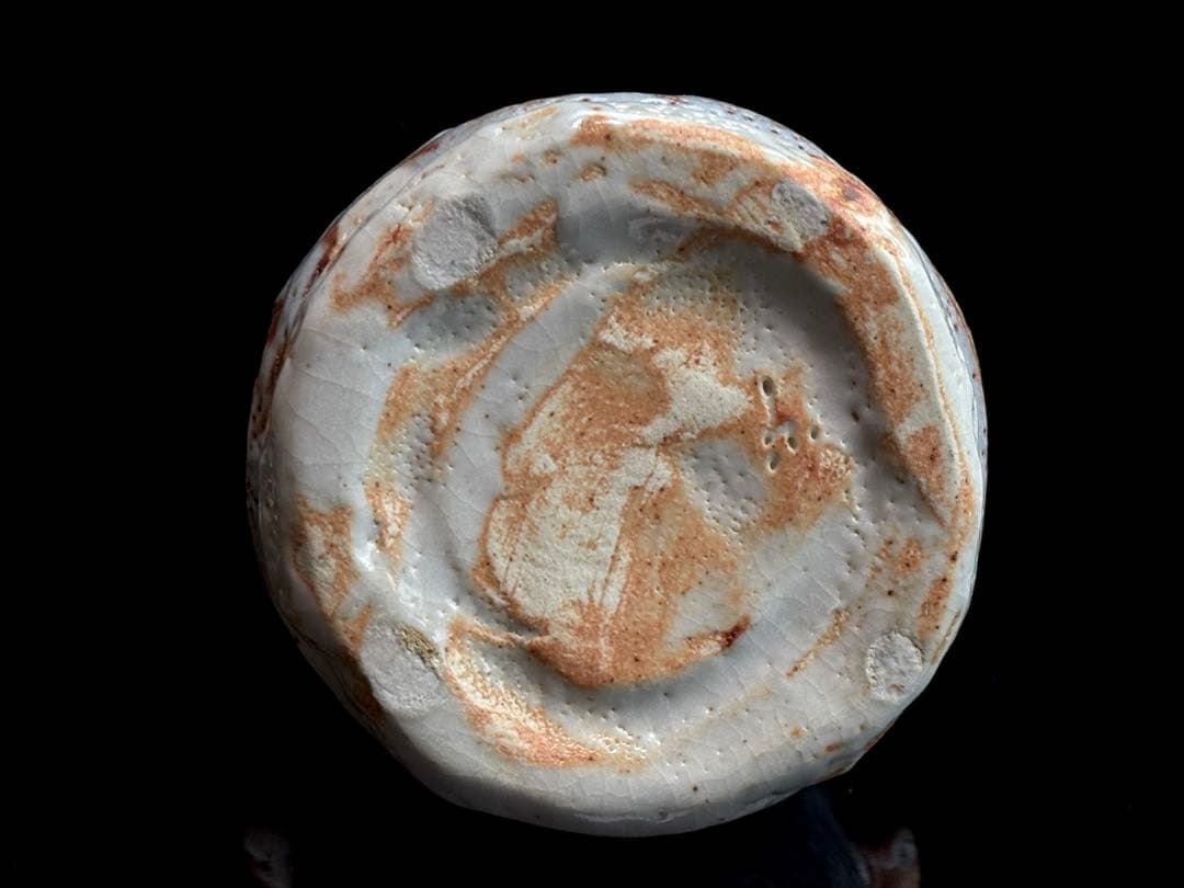 【未使用】山十窯【加藤光右衛門】 鼠志野 花入 共箱共布栞付 R821131