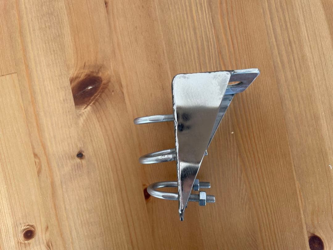 CB無線用アンテナ基台　ステンレス3ミリ　ぶれ止め付き