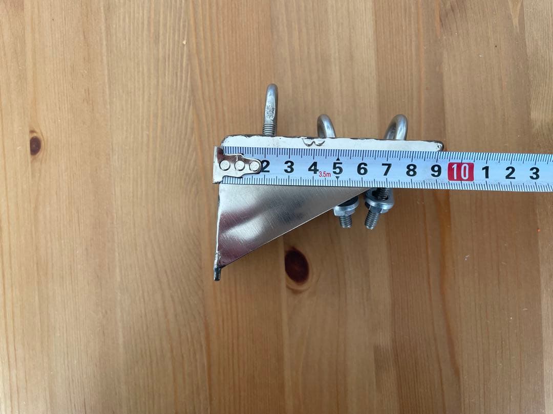 CB無線用アンテナ基台　ステンレス3ミリ　ぶれ止め付き