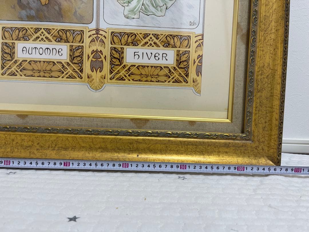 【82×107】アルフォンス・ミュシャ アール・ヌーヴォー 『四季』の装飾パネル